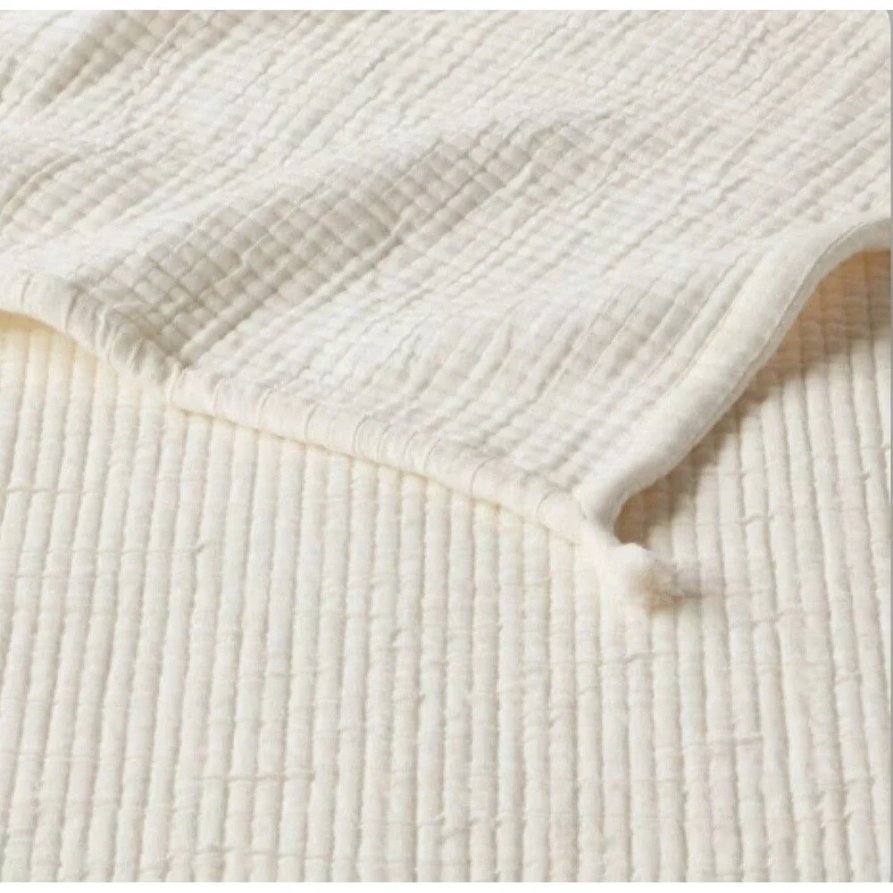 Double Cloth Quilt Cream - King Plus - Threshold